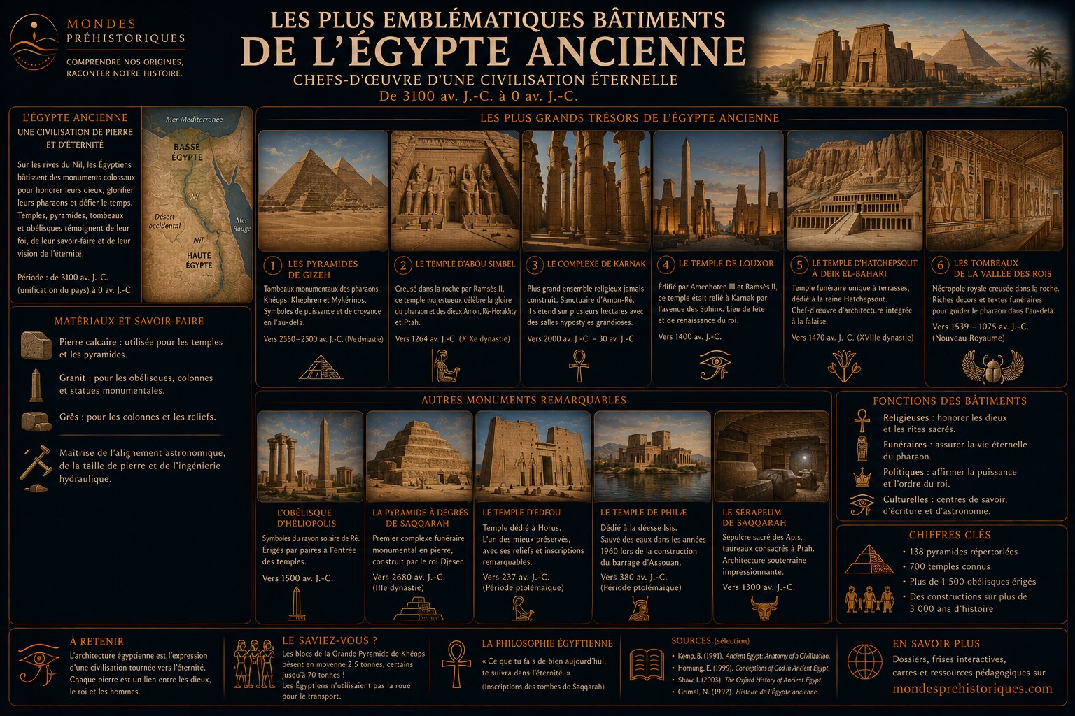 Les Batiments Emblematiques de l'Egypte