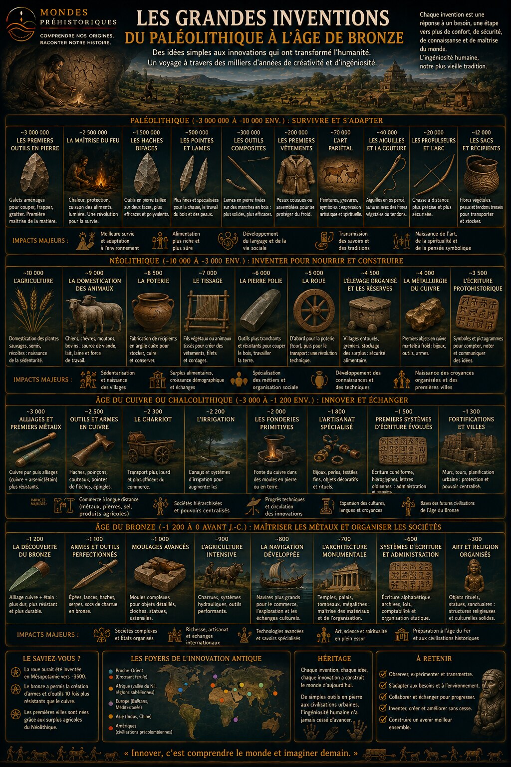 Les Grandes Inventions du Paleolithique a l'Age de Bronze