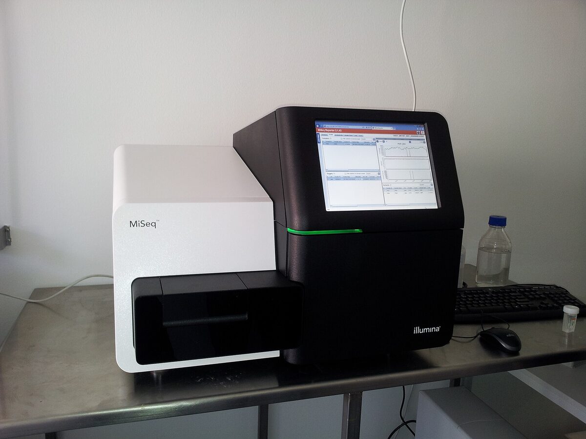 High-throughput DNA sequencer in a genetics laboratory