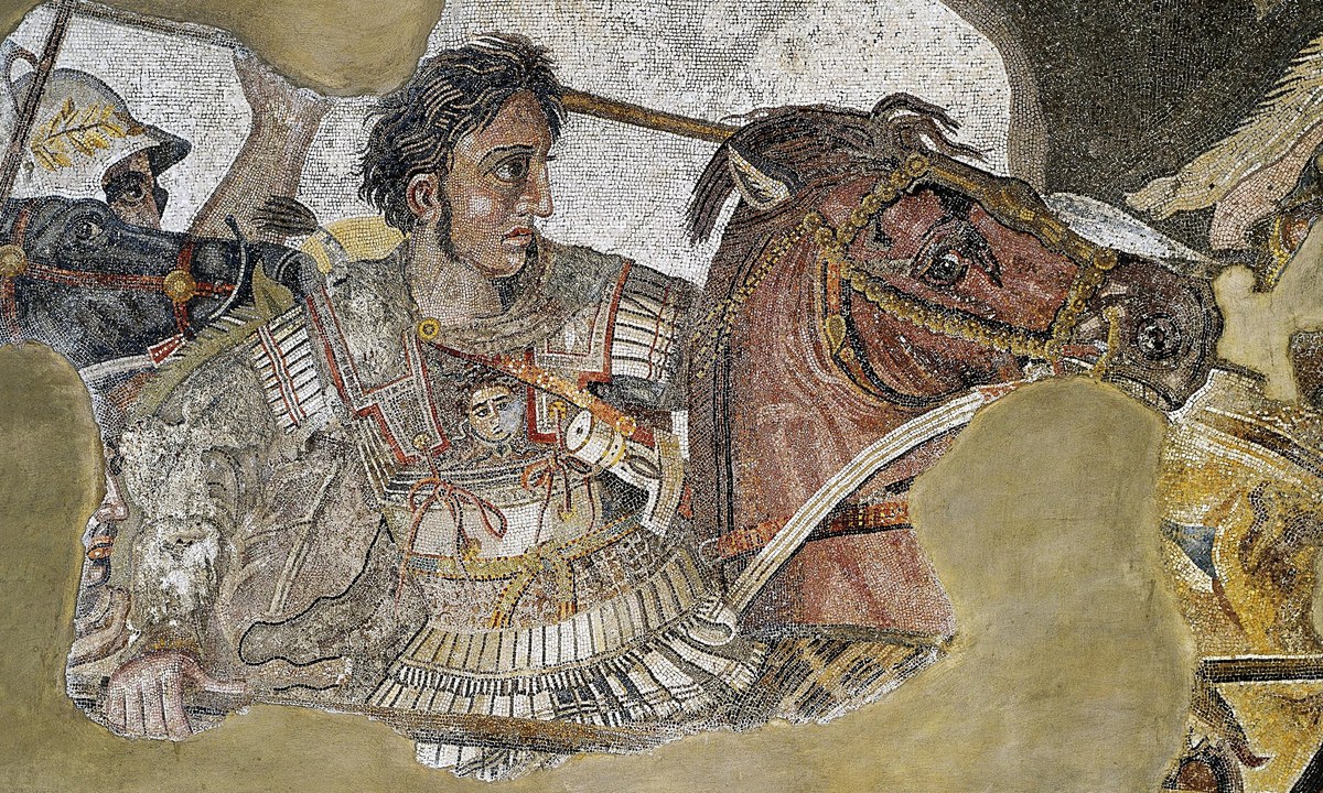 The Alexander Mosaic found at Pompeii depicting the Battle of Issus