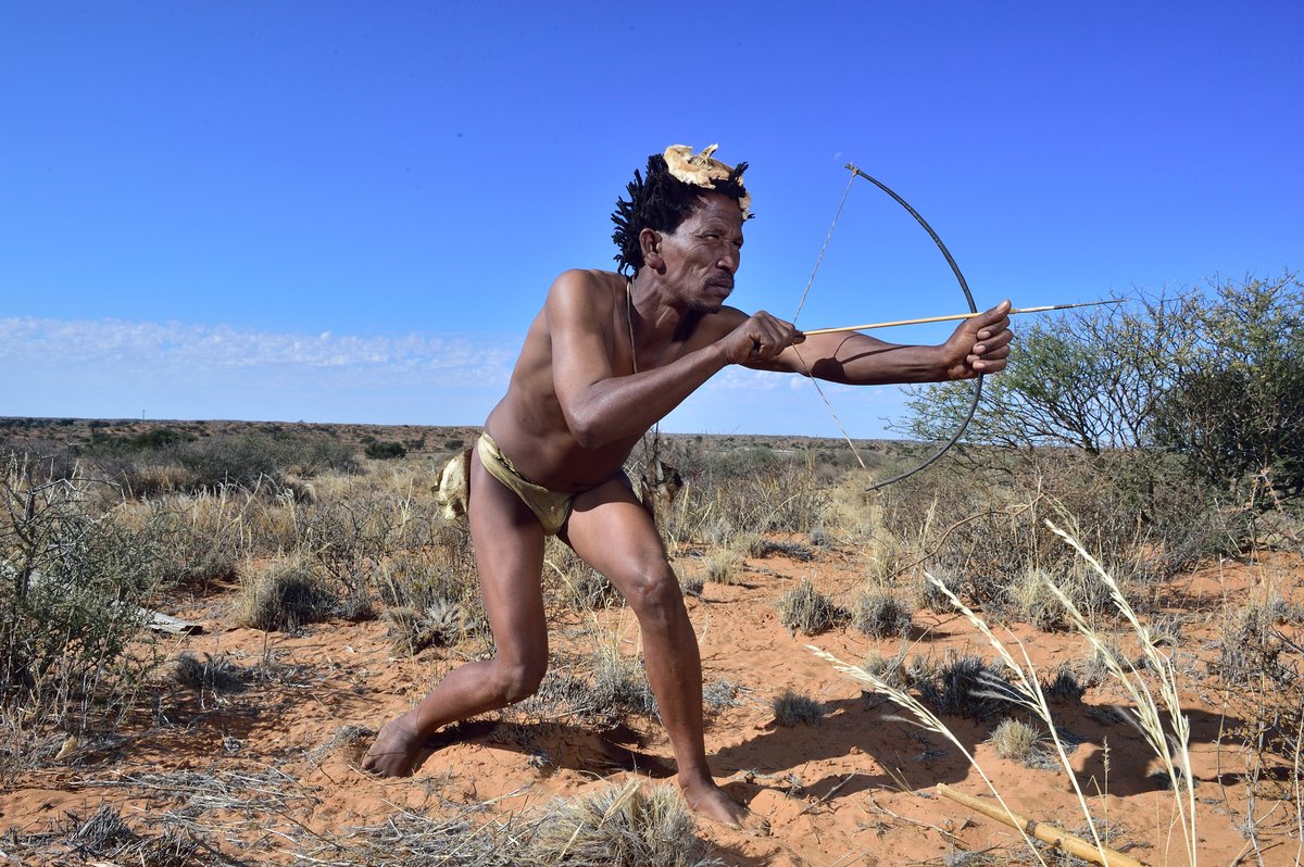 San Bushmen Kalahari hunter-gatherers food sharing men