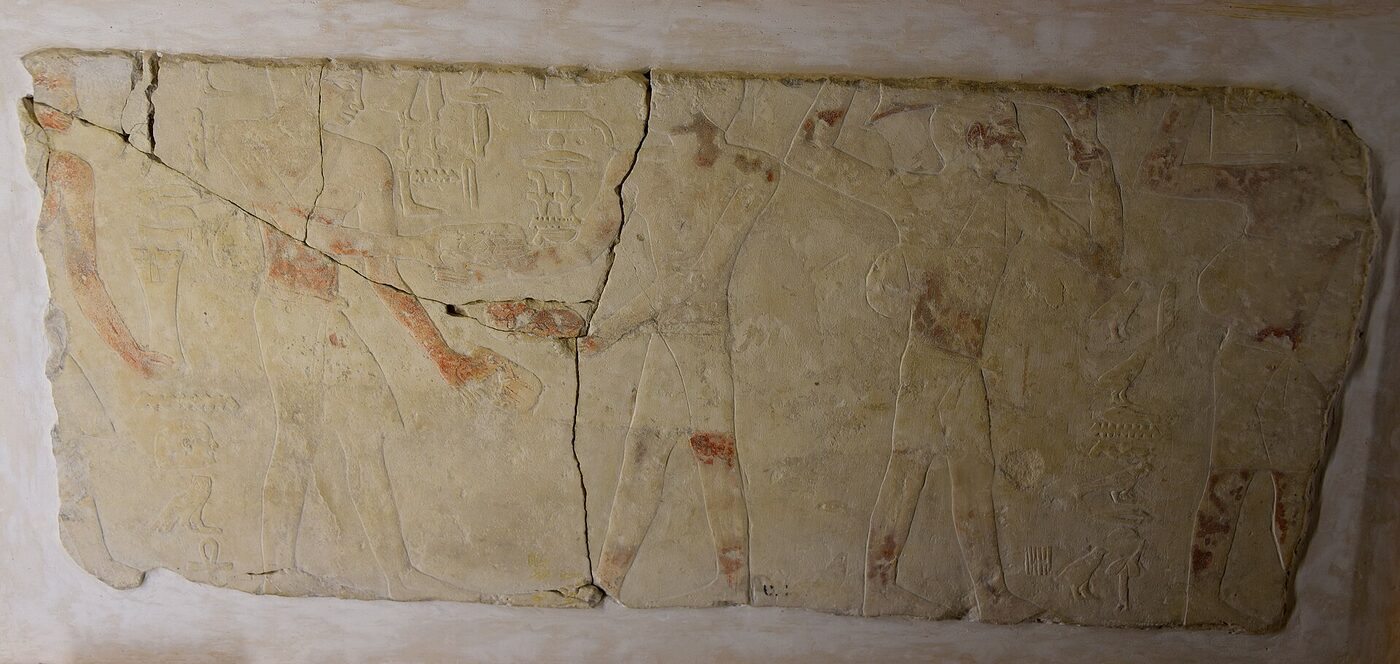 Limestone relief, market scene, mastaba of Tepemankh II, Saqqara