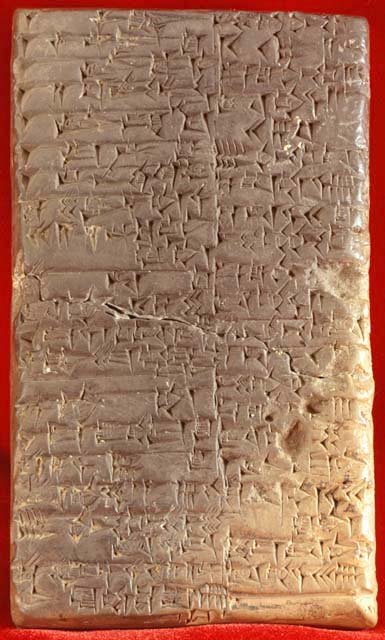 Tablette cunéiforme sumérienne représentant les premiers signes de l'écriture, vers 3200 avant notre ère