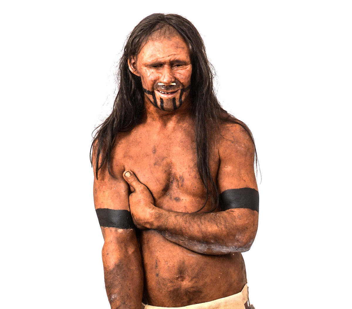 Reconstitution d'un Homo sapiens du Paléolithique