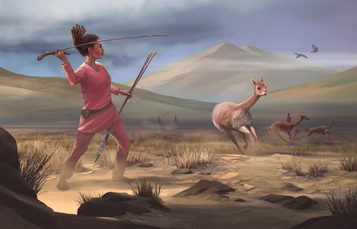 Reconstruction d'une chasseuse prehistorique