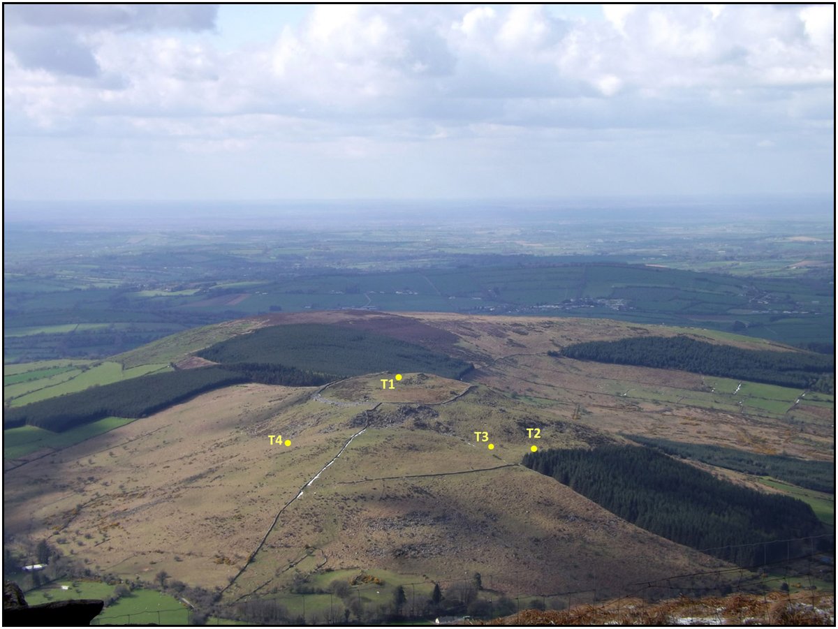 Aerial view of a Bronze Age hillfort in Ireland