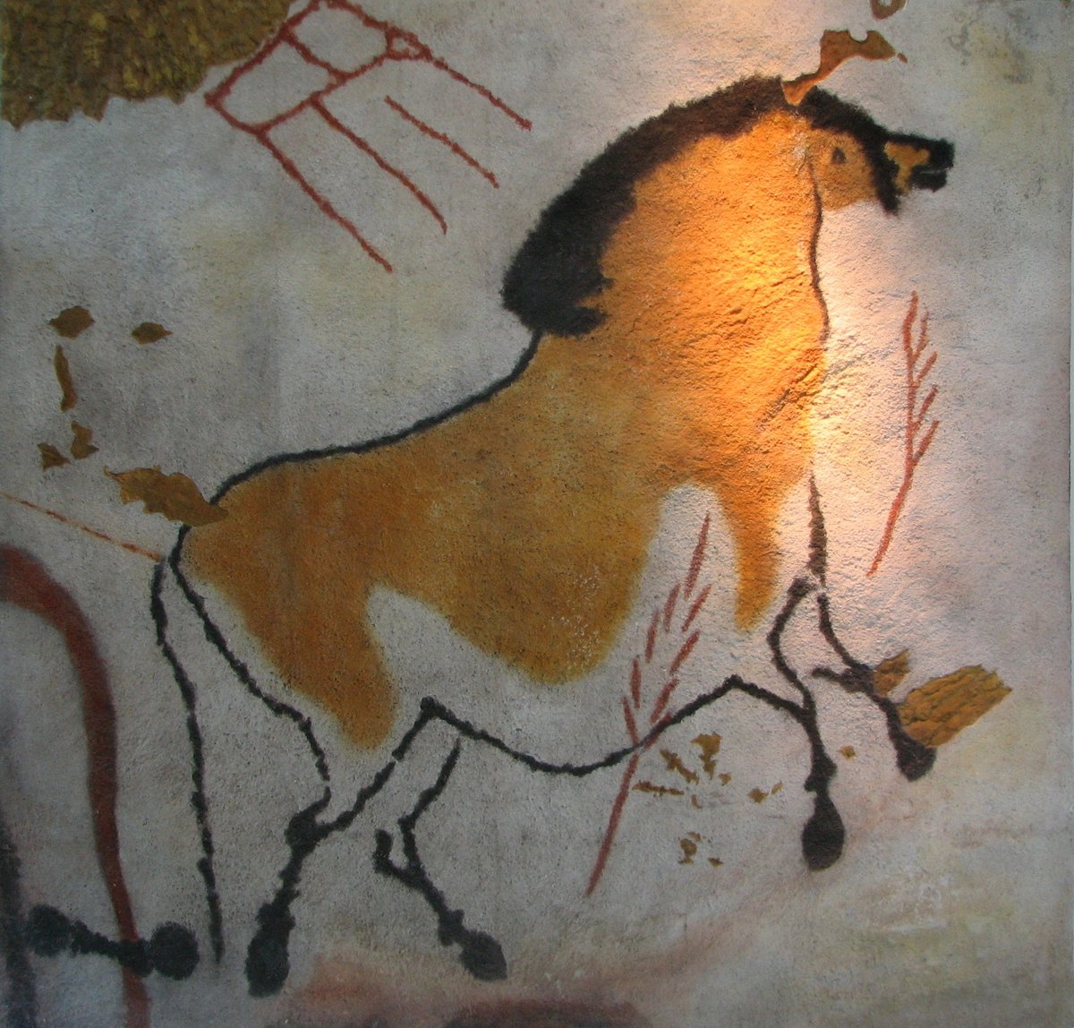 Chevaux de Lascaux, frise de la Salle des Taureaux, replica