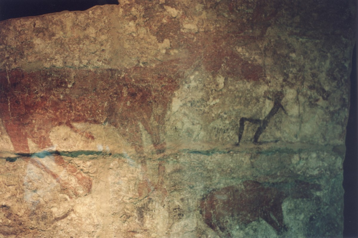 Fresque de Çatalhöyük représentant un taureau sauvage, 6e millénaire avant notre ère, Musée des civilisations anatoliennes