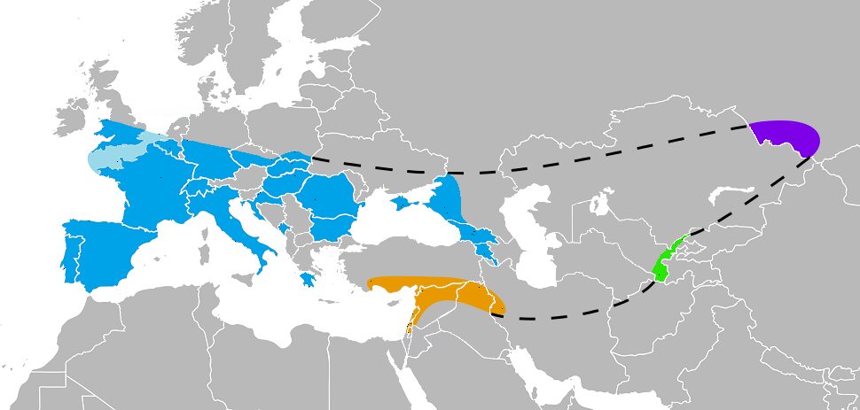 Map of the Neanderthal range