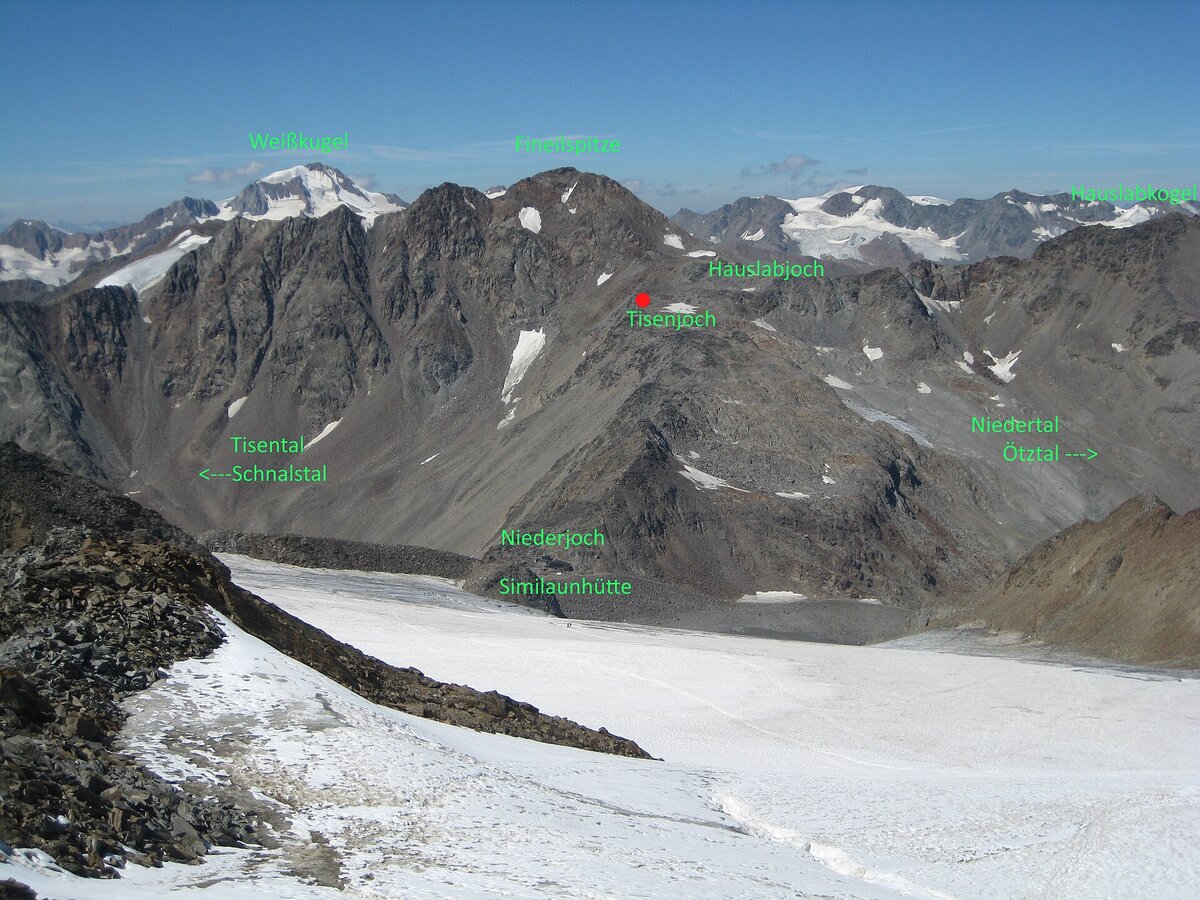 Le site de découverte d'Ötzi au Tisenjoch / Hauslabjoch