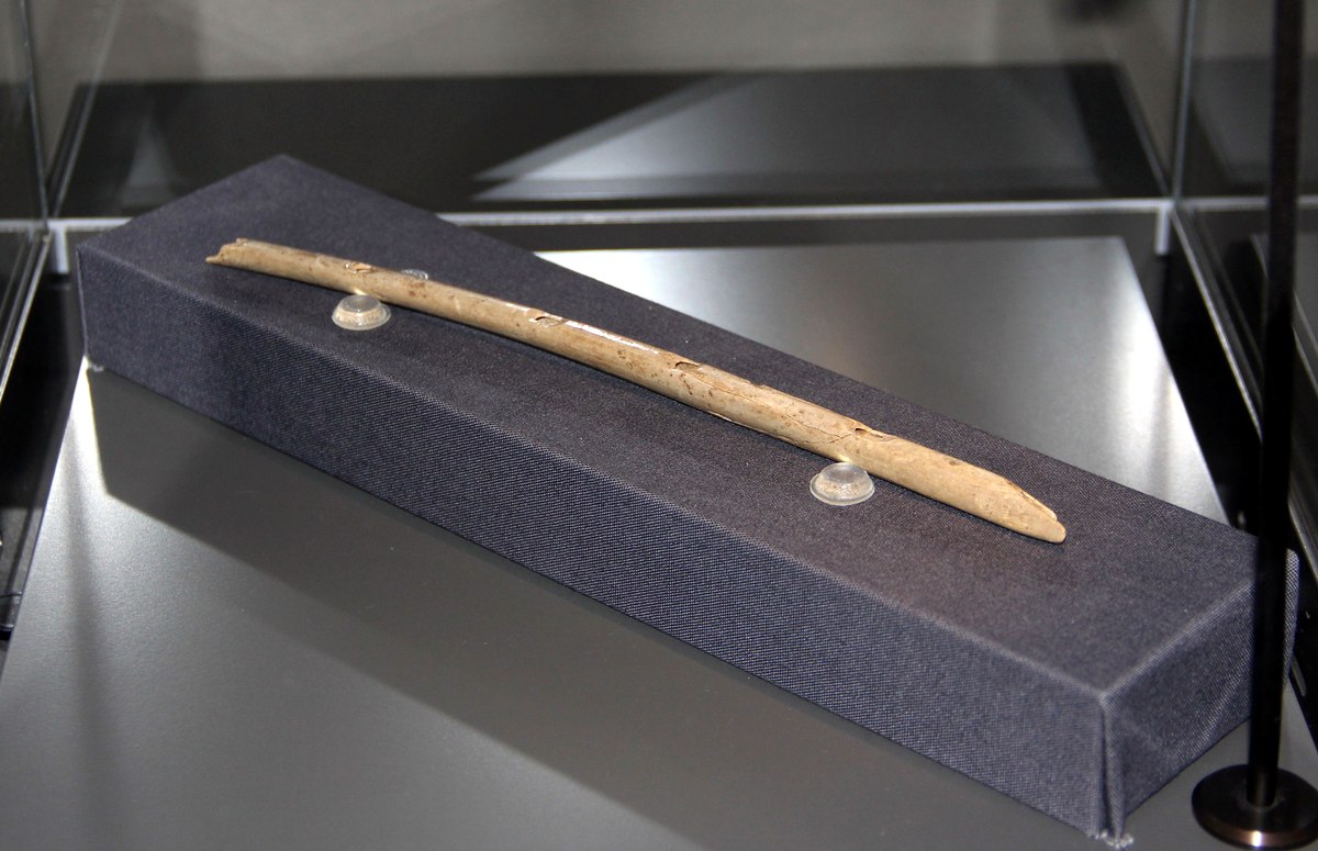 Vulture bone flute from Hohle Fels Cave, Swabian Jura, Germany, 35,000 years old