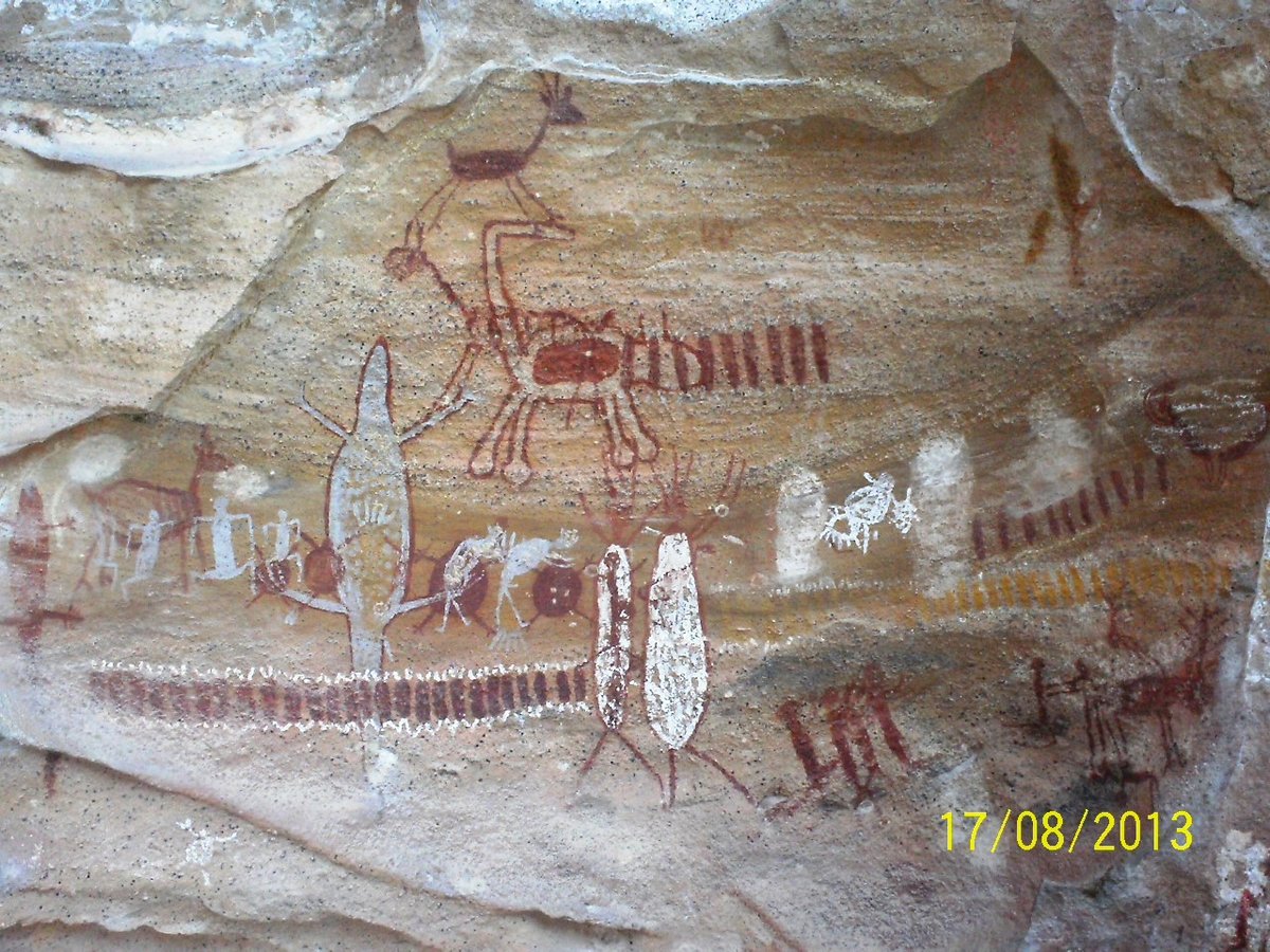 Art rupestre du Piaui, Bresil, Serra da Capivara - figures prehistoriques