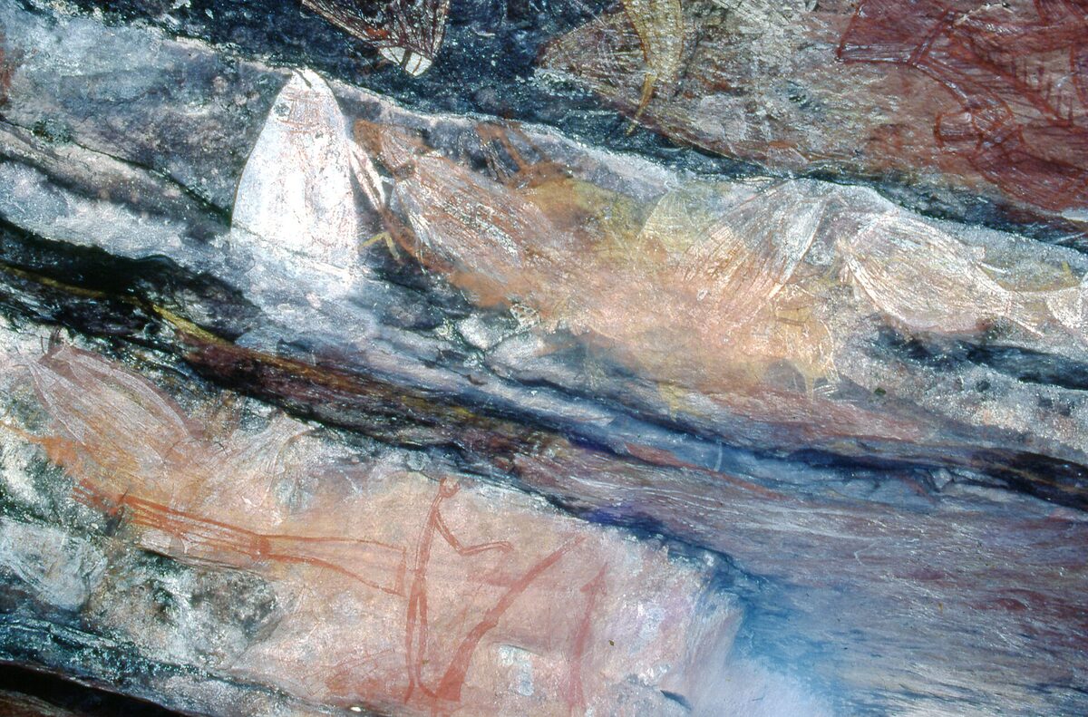 Peintures rupestres aborigènes du site d'Ubirr dans le parc national de Kakadu