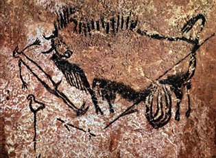 Peintures rupestres de Lascaux montrant des motifs animaliers et des signes