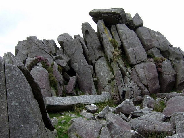 Affleurements de dolérite à Carn Menyn, collines Preseli, Pays de Galles