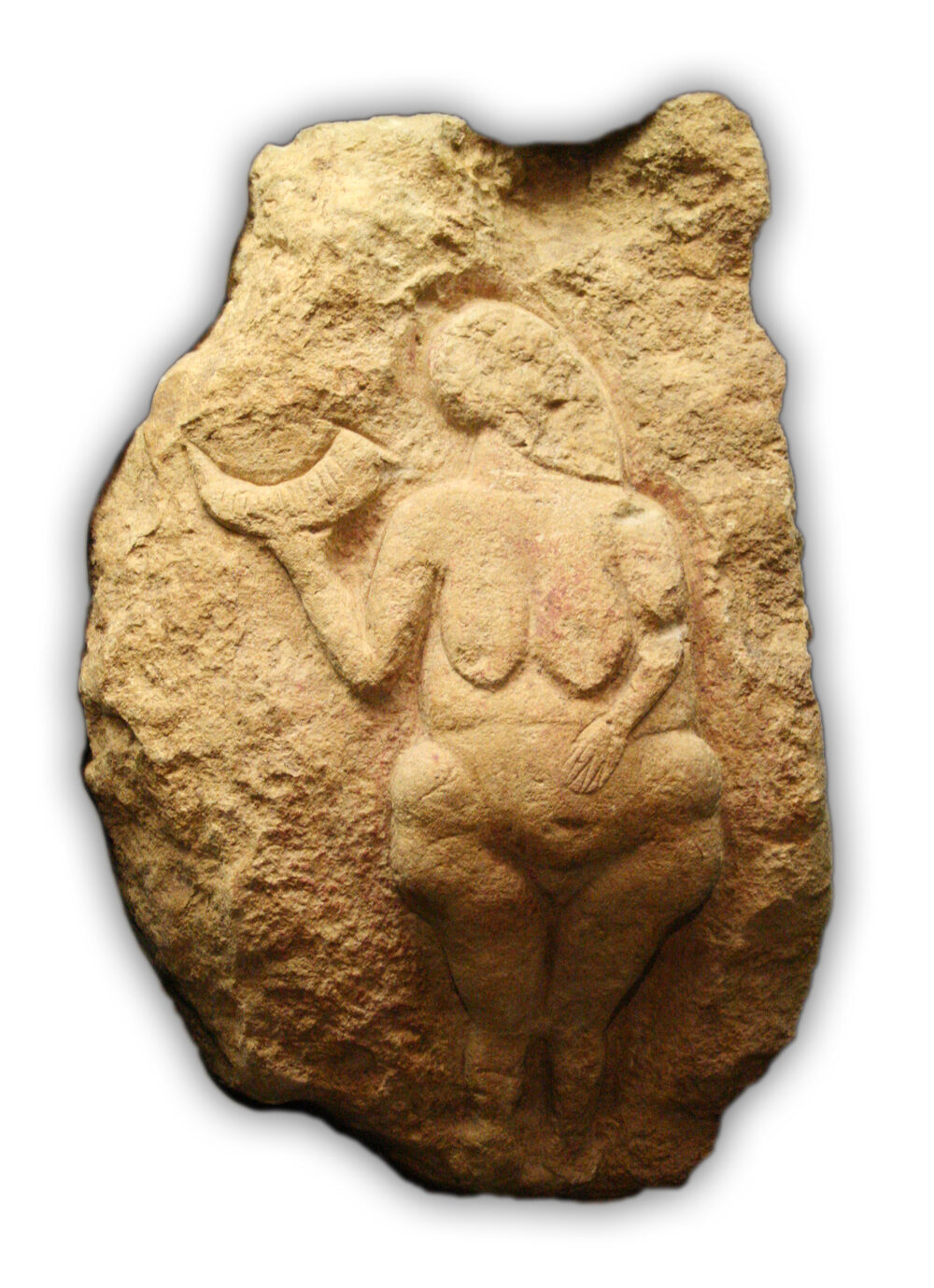Vénus de Laussel, bas-relief sur calcaire tenant une corne de bison